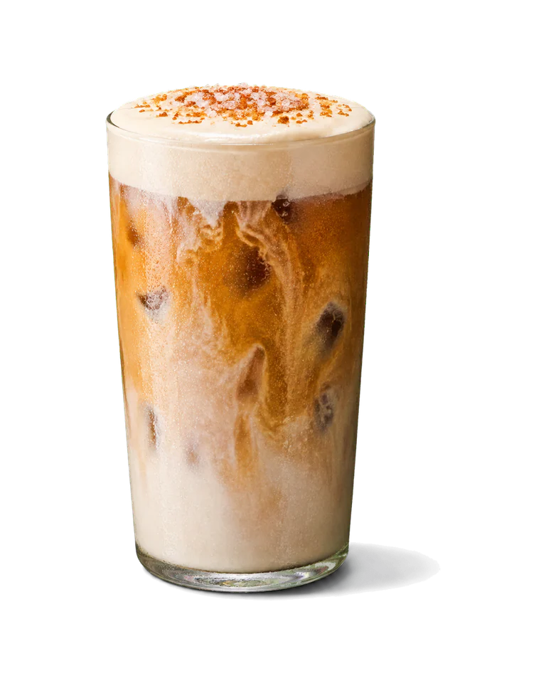 Cafe Iced Salted Brown Sugar Cream Latte made at home — copycat recipe